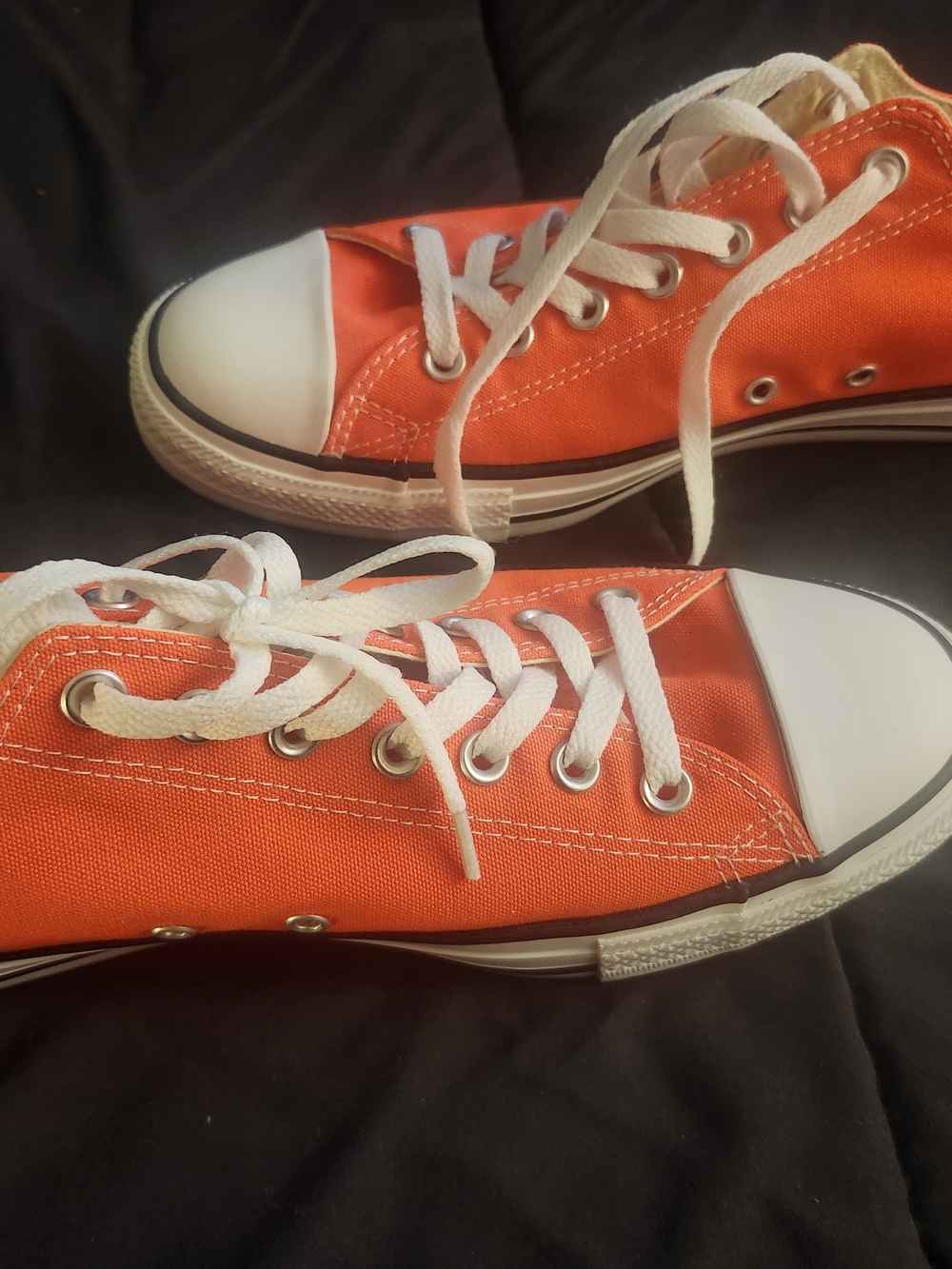 Converse Adult Bright Orange Canvas Low-Top Sneakers